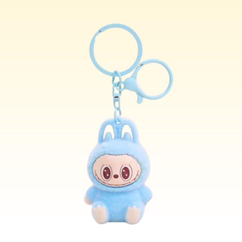 Sitting Blue Labubu Doll Keychain