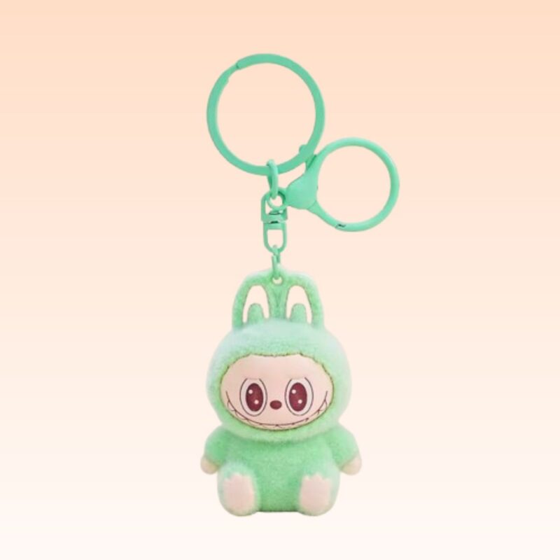 Sitting Green Labubu Doll Keychain