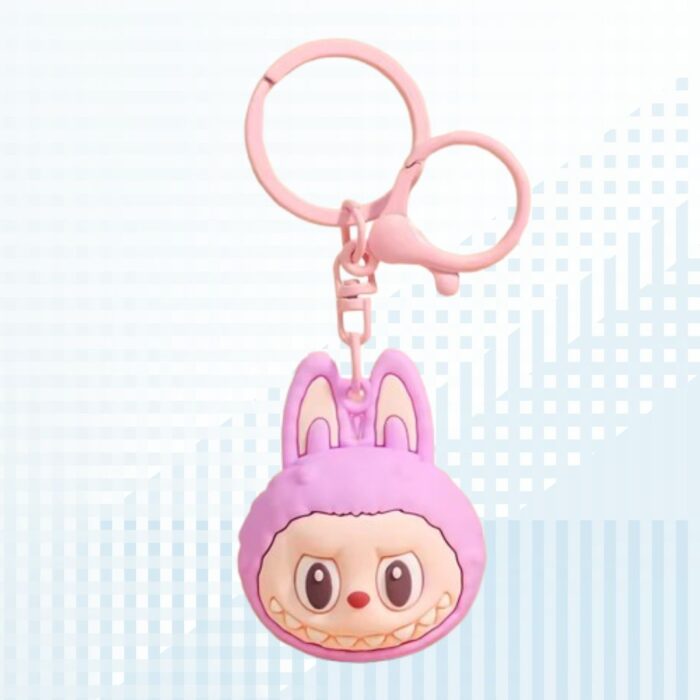 New Pink Face Labubu Keychain