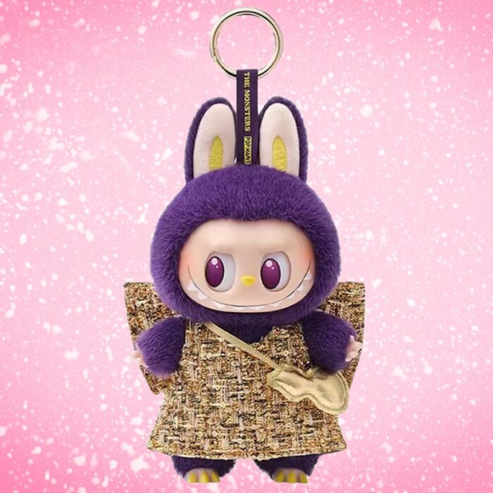 Labubu Plush Keychain Purple Monste