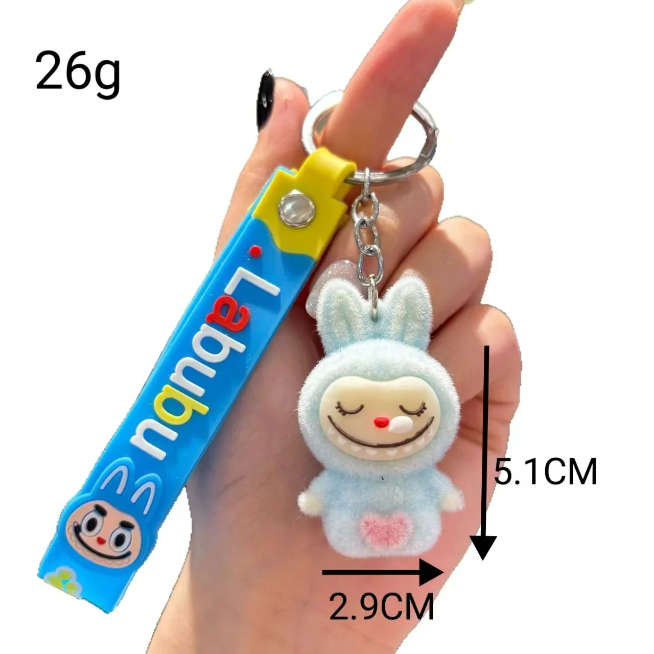 Sleepy Sitting Labubu Doll Keychain