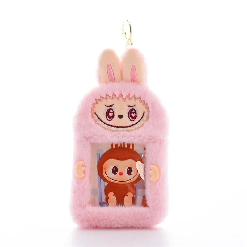 Labubu ID Card Fluffy Keychain